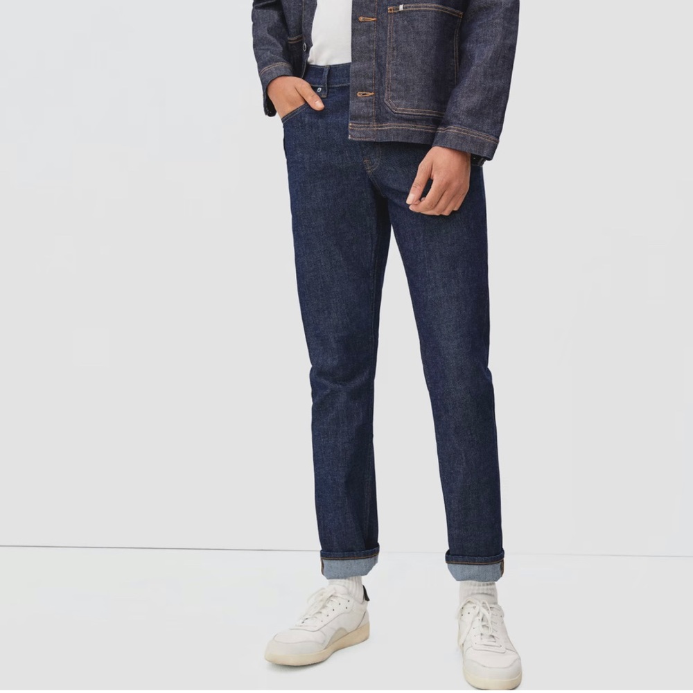 EVERLANE Men The Slim Stretch Jeans Dark Indigo Size 33 x 32